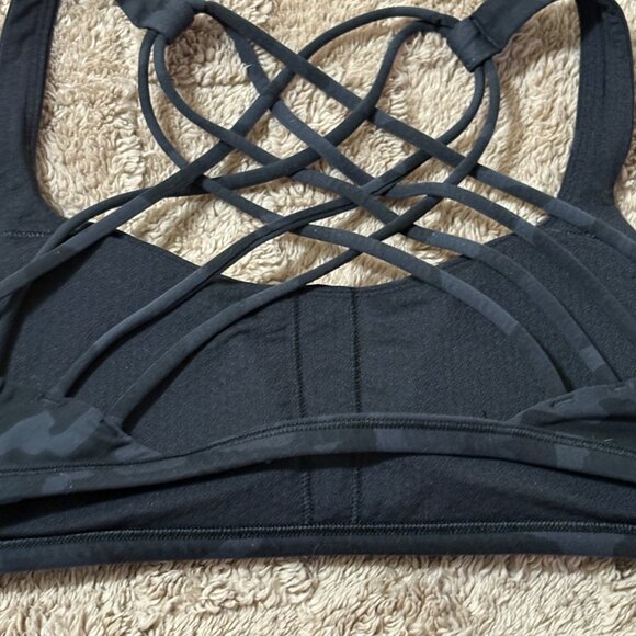 Lululemon Free To Be Wild Sports Yoga Bra A/B Cup Incognito Camo Grey 6 - Picture 5 of 9